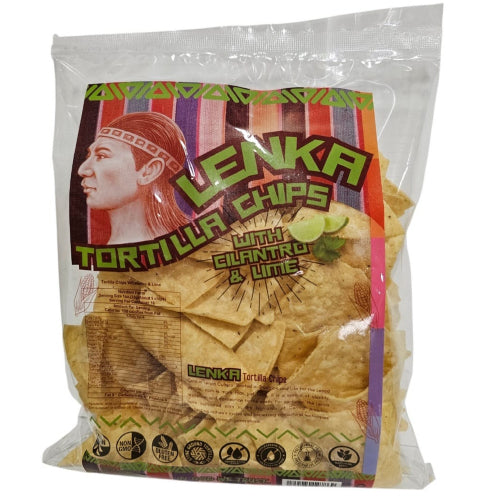 Lenka White Corn With Himalayan Pink Salt , Cilantro and Lime Tortilla Chips